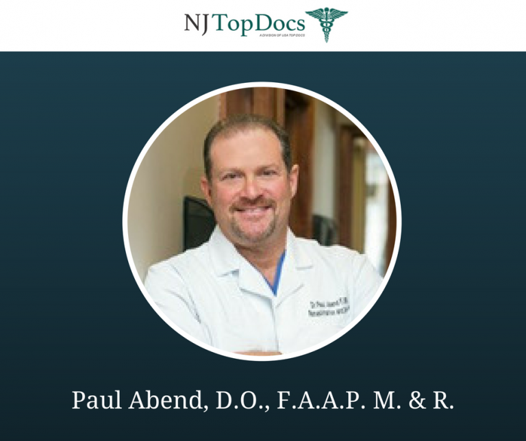 Physiatrist, Dr. Paul Abend Named NJ Top Doc For 7 Consecutive Years